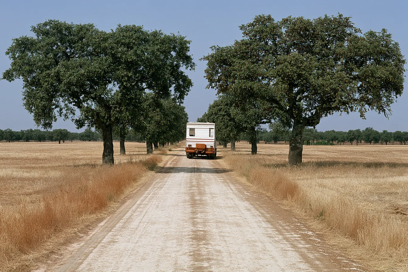 Nine kilometres of track off the Vendas Novas road. There is no other way in.